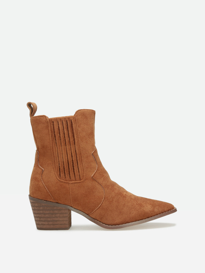 Santiags en suédine à empiècement élastique