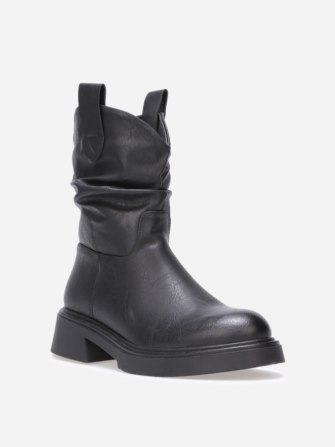 Bottines plissées à semelle épaisse