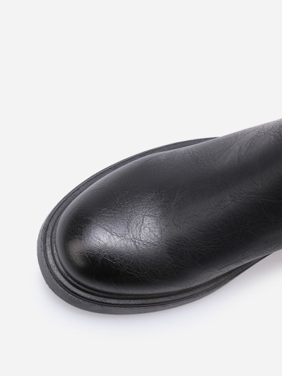 Bottines plissées à semelle épaisse