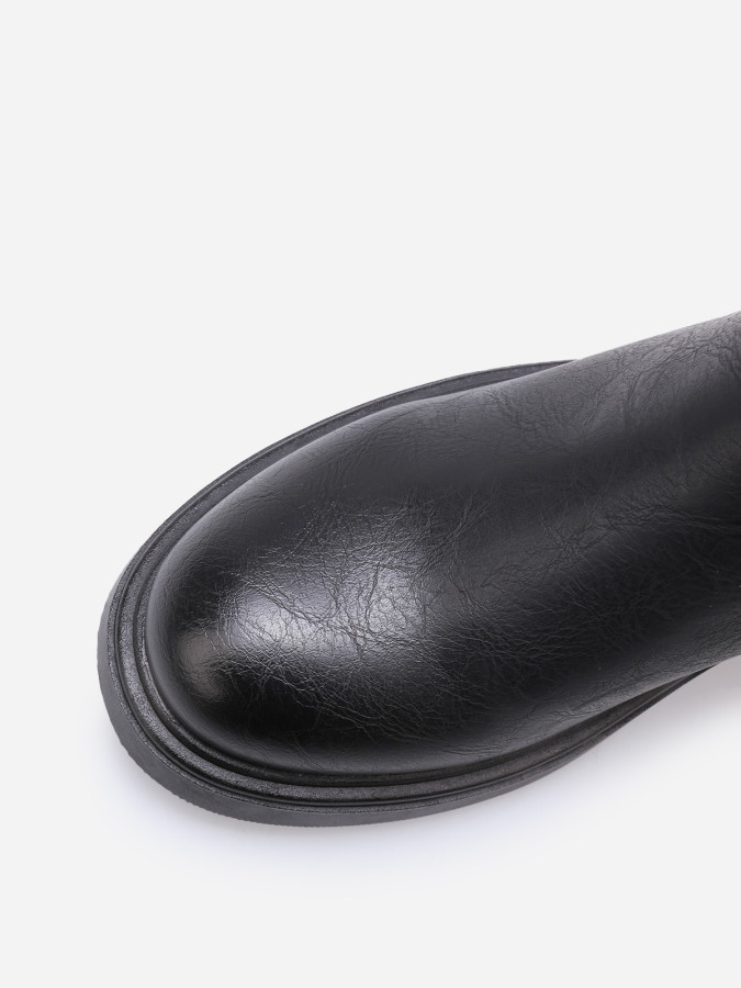 Bottines plissées à semelle épaisse