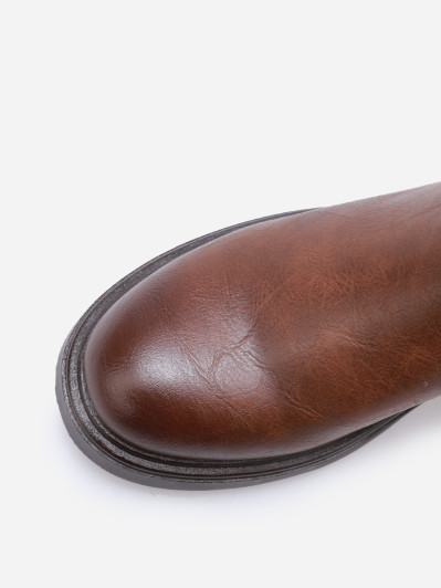 Bottines plissées à semelle épaisse