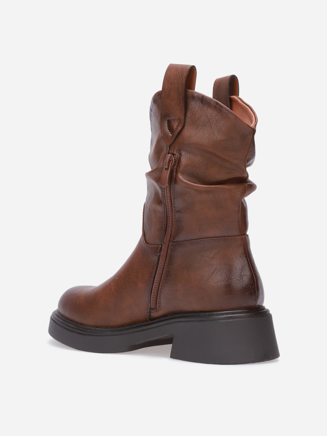 Bottines plissées à semelle épaisse