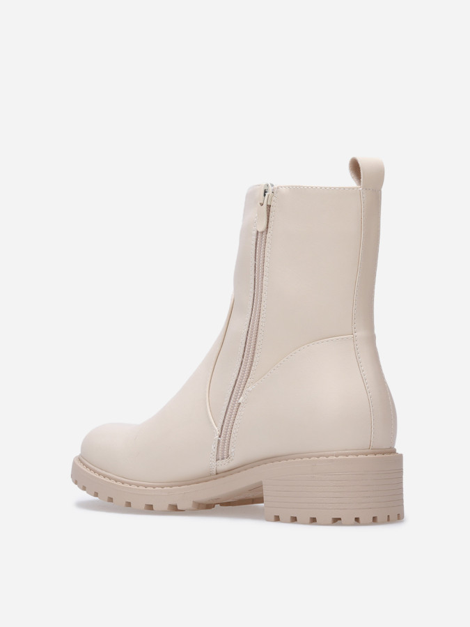 Bottines à empiècements et zip décoratif