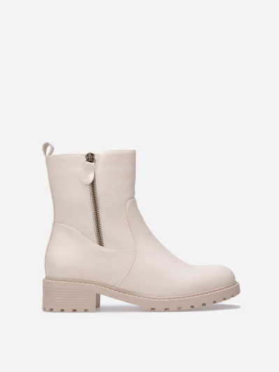 Bottines à empiècements et zip décoratif