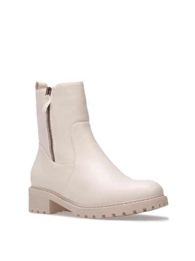 Bottines à empiècements et zip décoratif