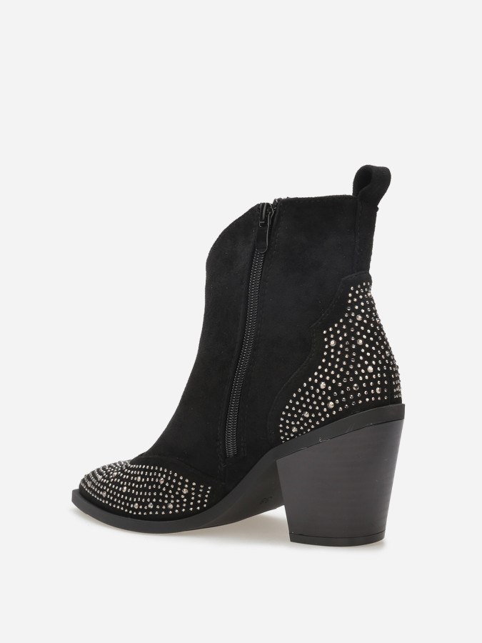 Santiags en suédine à strass