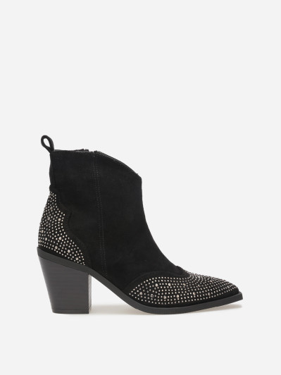 Santiags en suédine à strass