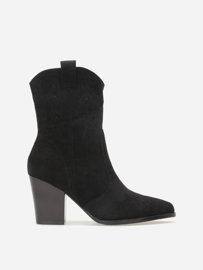 Santiags en suédine à empiècements