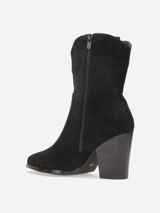 Santiags en suédine à empiècements