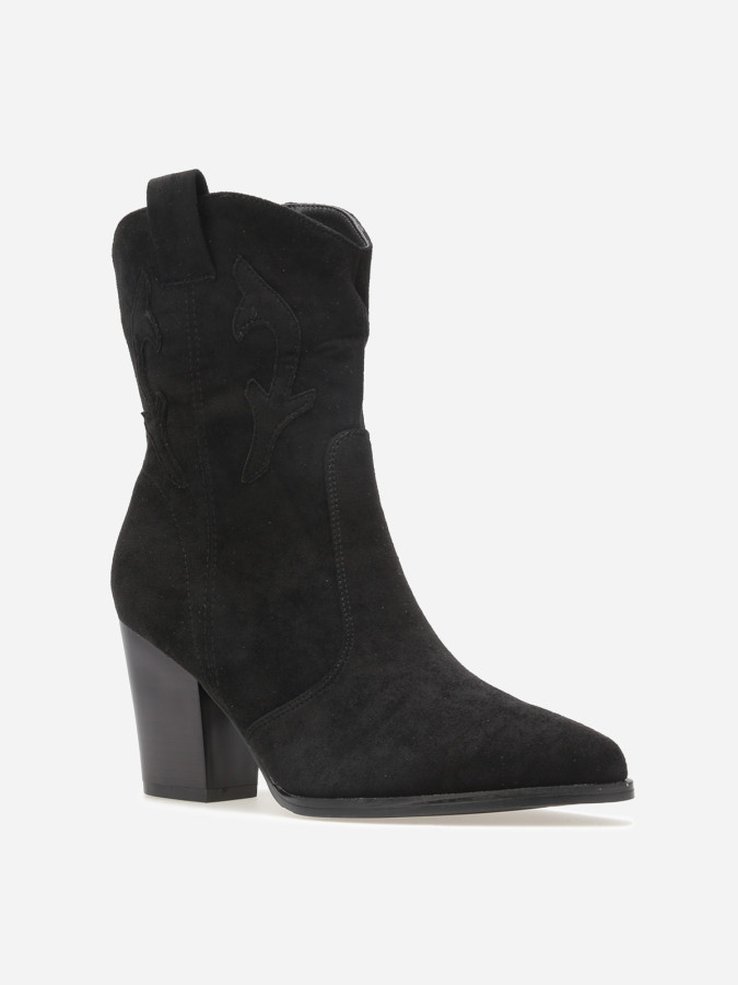 Santiags en suédine à empiècements