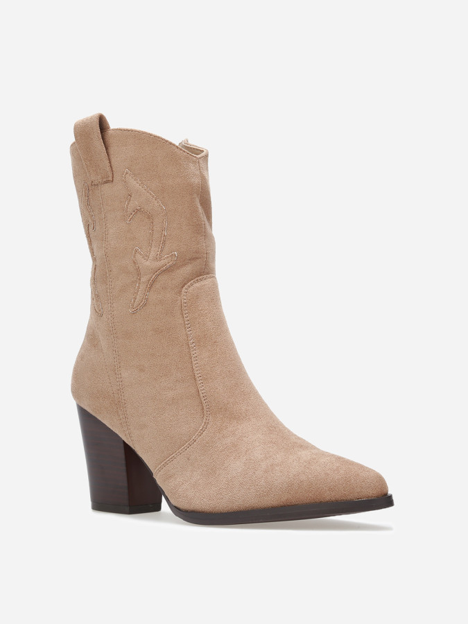 Santiags en suédine à empiècements