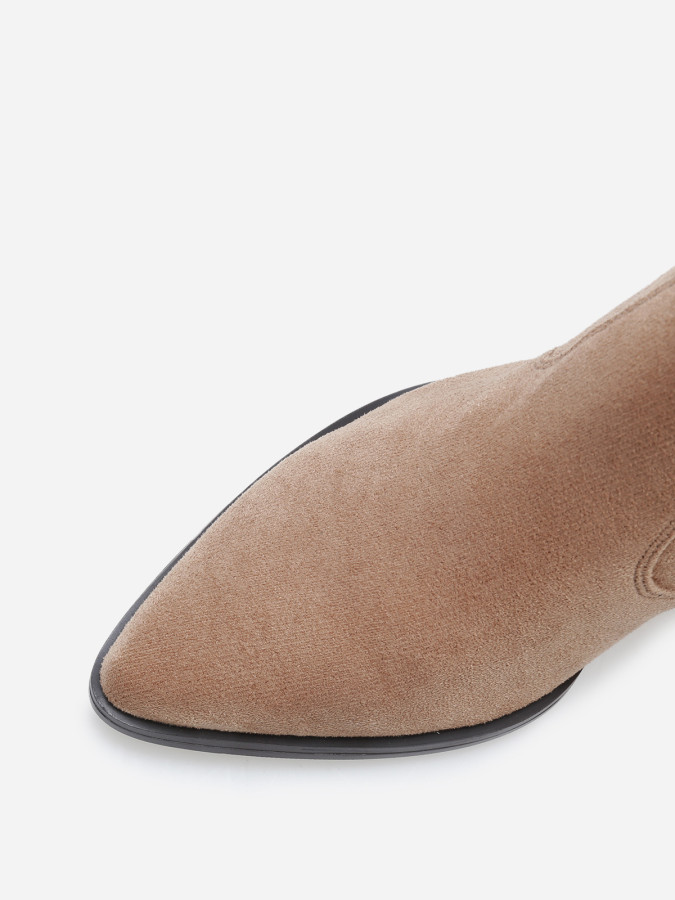 Santiags en suédine à empiècements