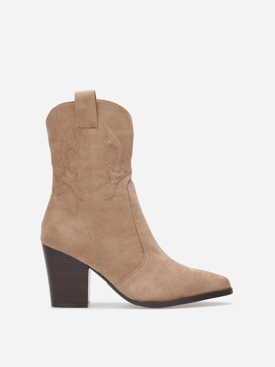 Santiags en suédine à empiècements