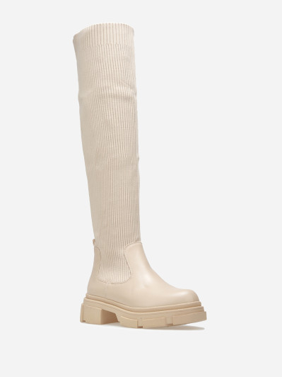 Cuissardes bi-matières à semelle chuncky