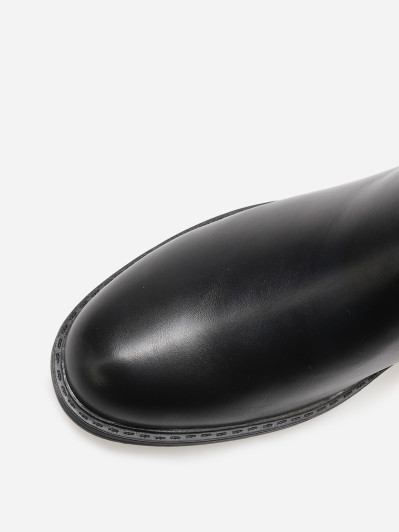 Bottines bi-matières à boucle métallique