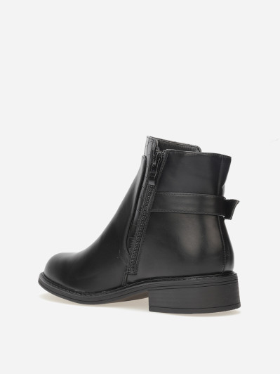 Bottines bi-matières à boucle métallique