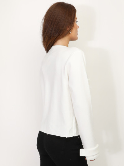 Cardigan avec poches à rabat et boutons dorés