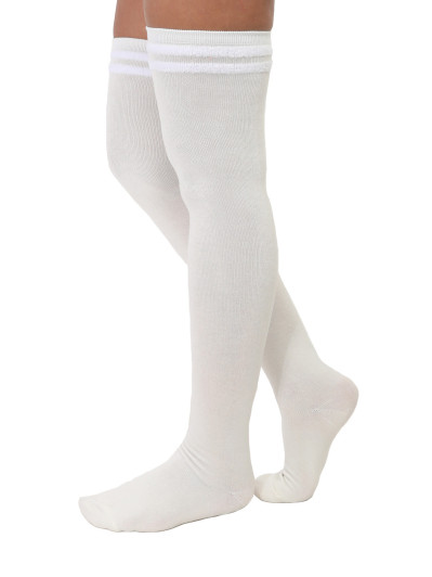 Chaussettes hautes à détails duveteux