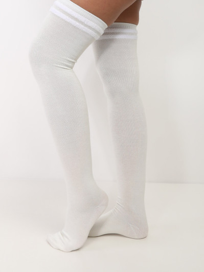 Chaussettes hautes à détails duveteux