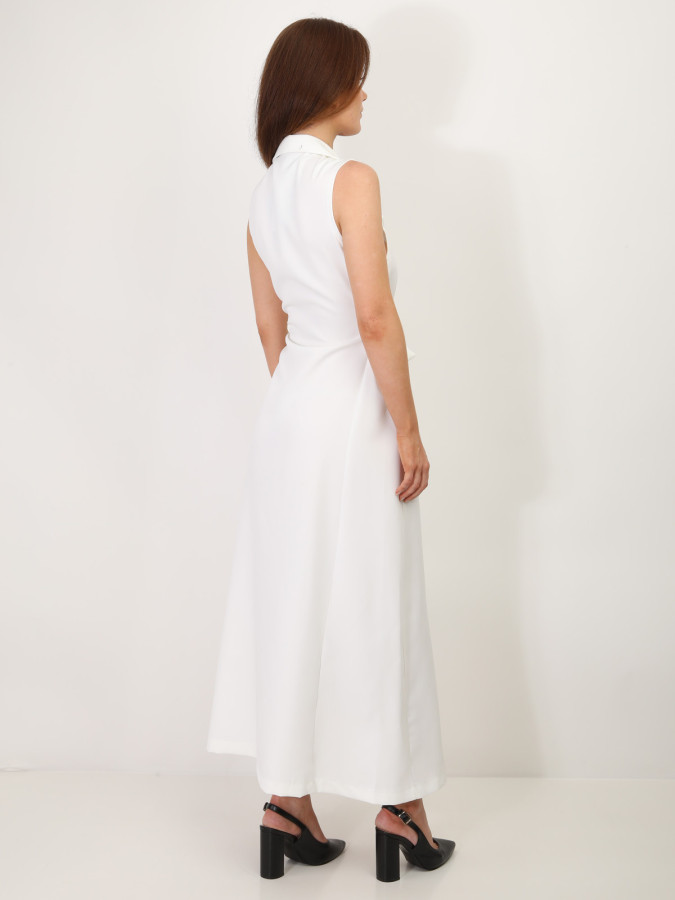 Robe longue style blazer à nouer