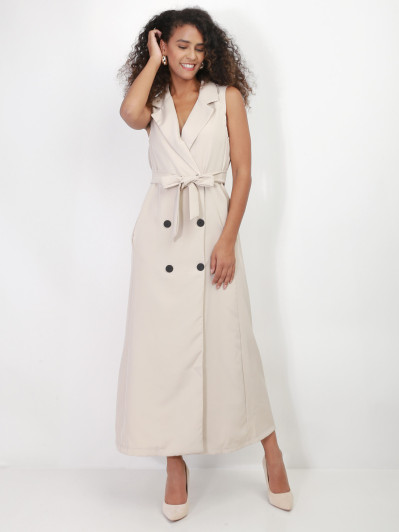 Robe longue style blazer à nouer