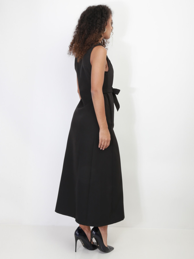 Robe longue style blazer à nouer