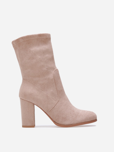 Bottines à talon montantes en suédine