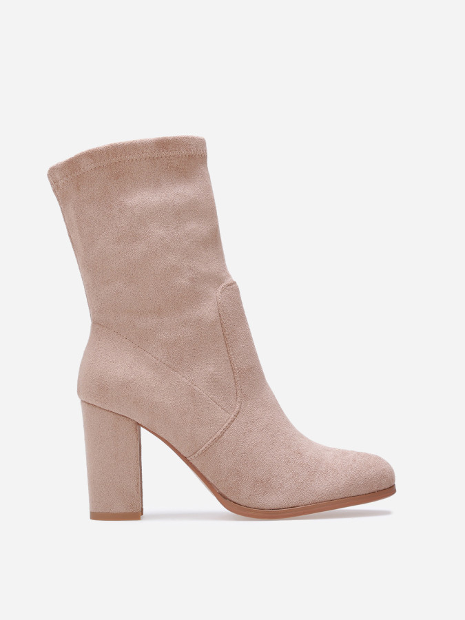 Bottines à talon montantes en suédine