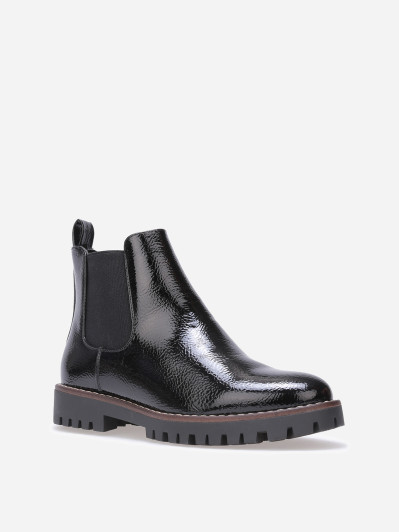 Chelsea vernies à semelle crantée