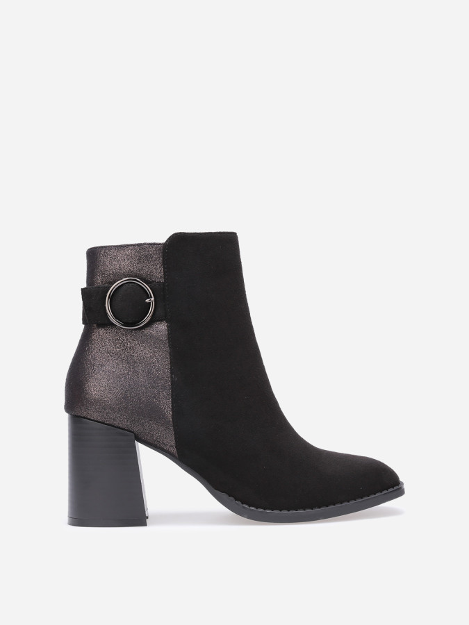 Bottines à paillettes et boucle dorée