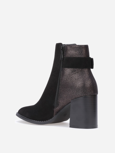 Bottines à paillettes et boucle dorée