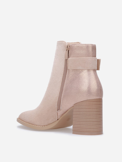 Bottines à paillettes et boucle dorée