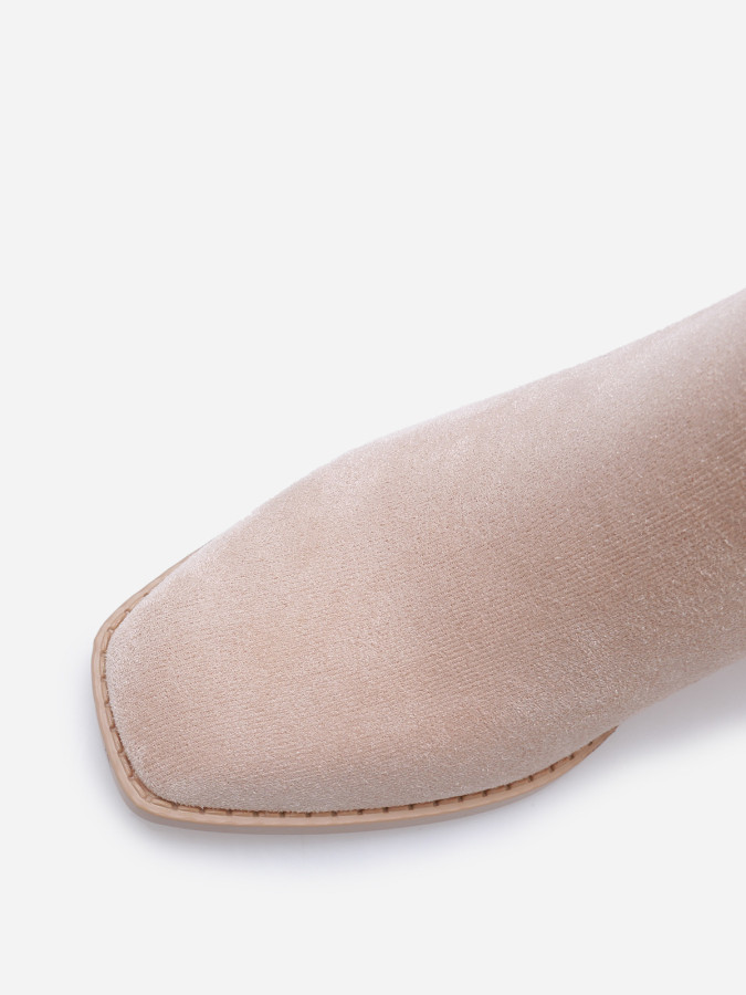 Bottines à paillettes et boucle dorée