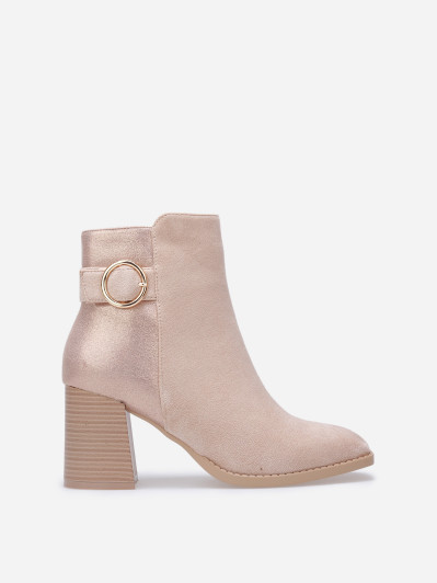 Bottines à paillettes et boucle dorée