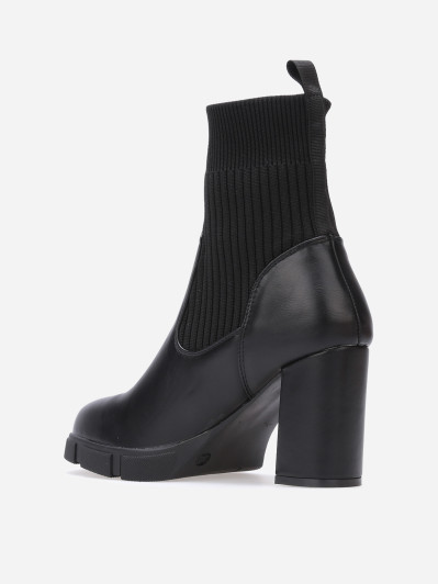 Bottines bi-matières à plateforme texturée