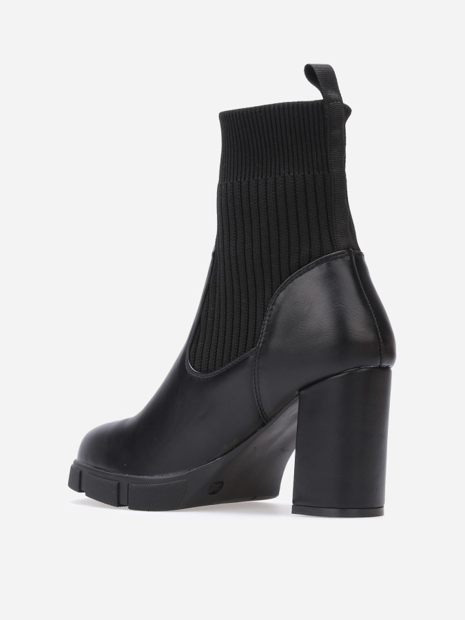 Bottines bi-matières à plateforme texturée