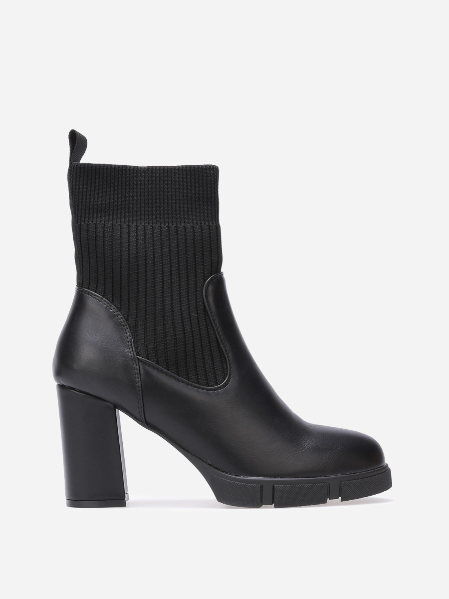 Bottines bi-matières à plateforme texturée