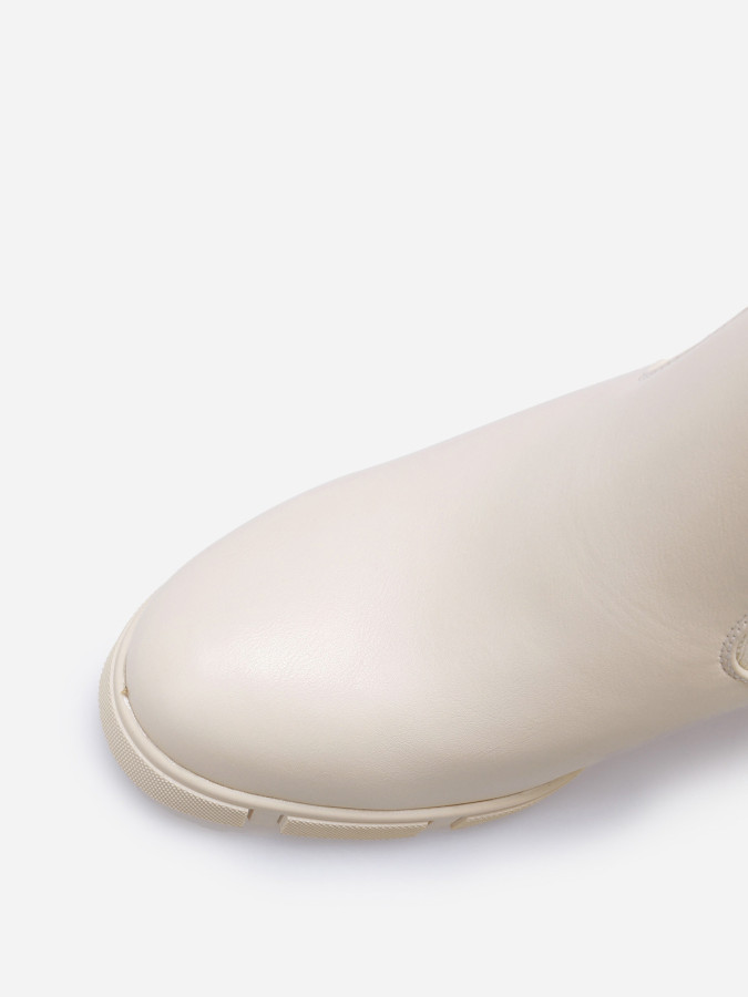 Bottines bi-matières à plateforme texturée