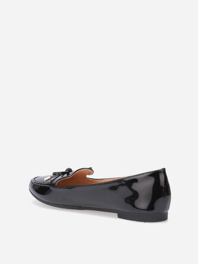 Mocassins slippers vernis à noeud