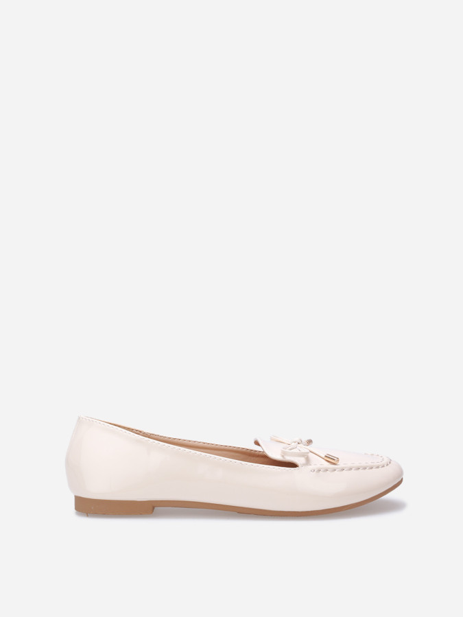 Mocassins slippers vernis à noeud