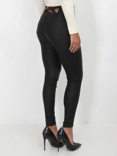 Pantalon enduit cut out