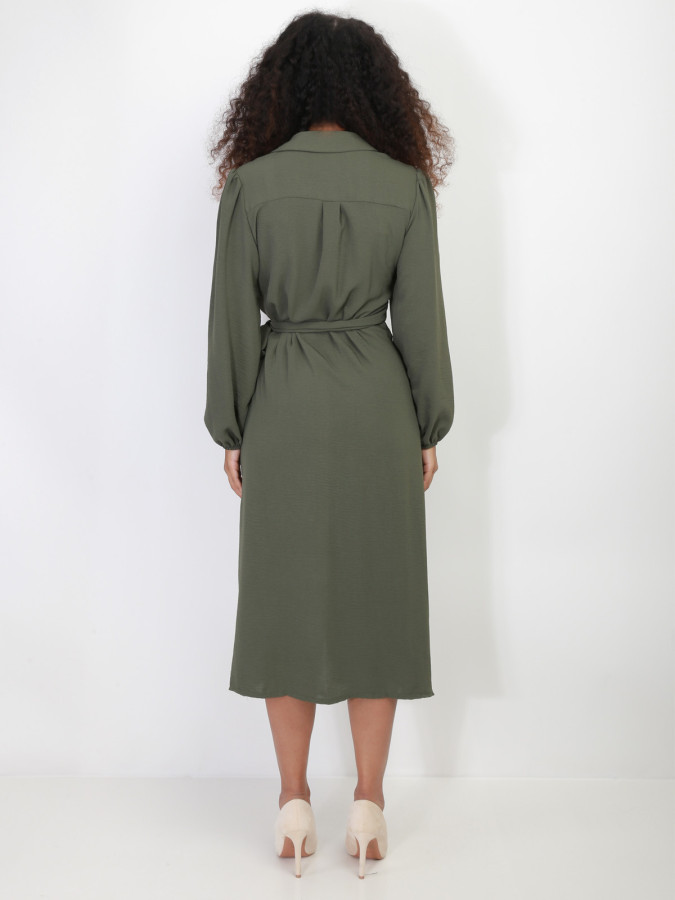 Robe cache-coeur longue à nouer