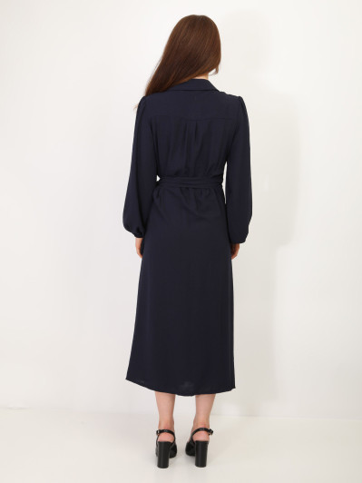 Robe cache-coeur longue à nouer