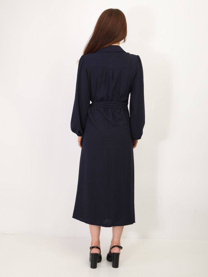 Robe cache-coeur longue à nouer