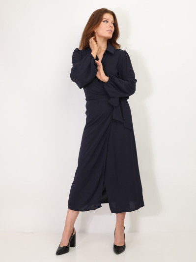 Robe cache-coeur longue à nouer