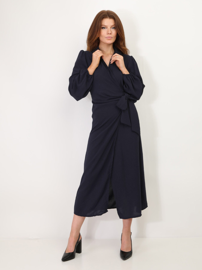 Robe cache-coeur longue à nouer