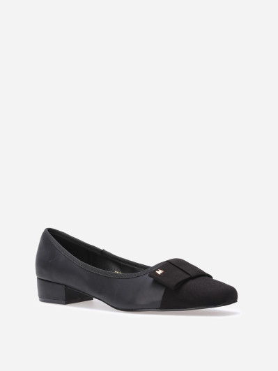 Ballerines à bout carré et nœud grandes tailles