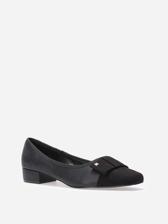 Ballerines à bout carré et nœud grandes tailles