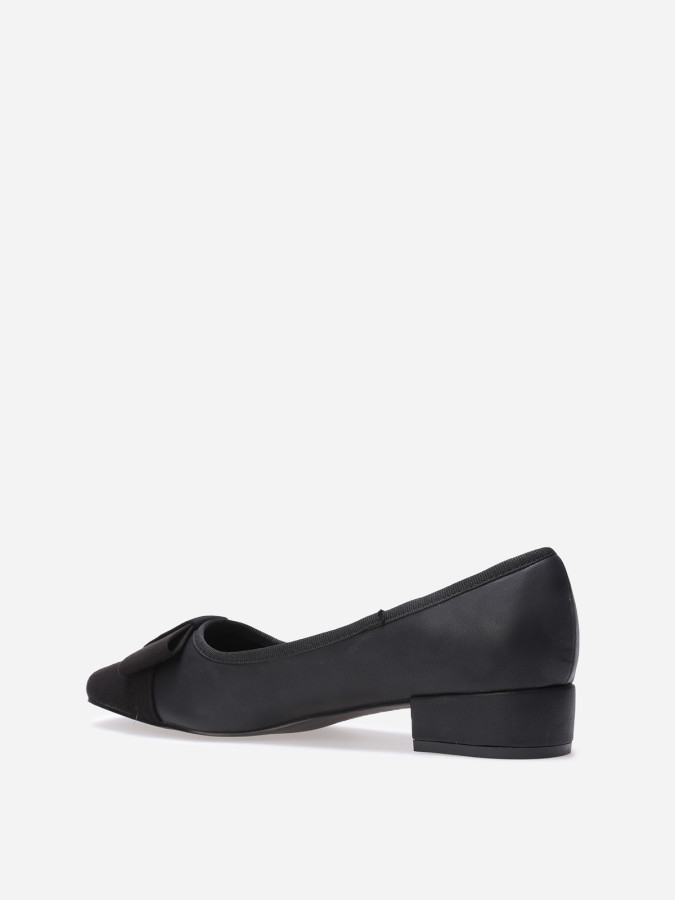 Ballerines à bout carré et nœud grandes tailles