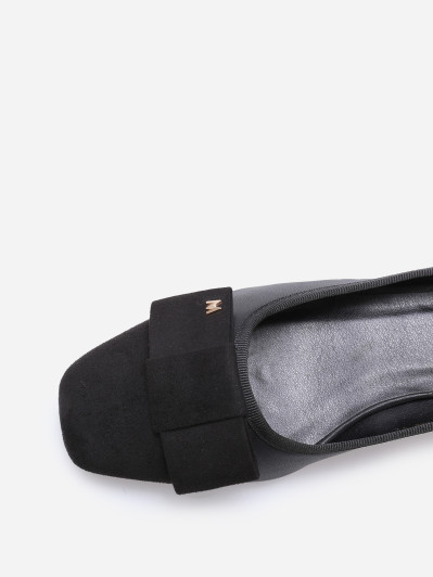 Ballerines à bout carré et nœud grandes tailles